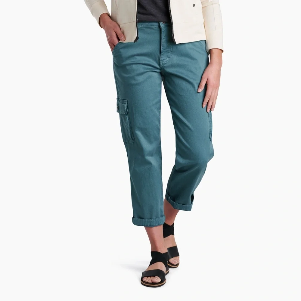 Kuhl Women’s Teal Cargo Pants 8 Short - Picture 3 of 14
